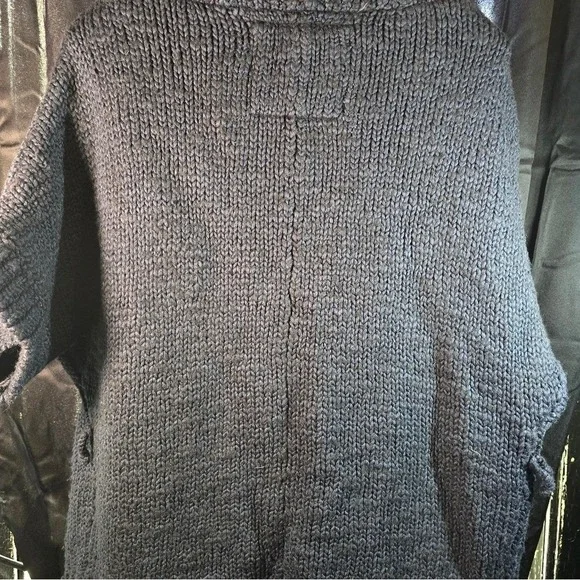 Abercrombie & Fitch Womens Charcoal Grey Chunky Knit Shawl Cardigan Sweater M - Picture 5 of 6